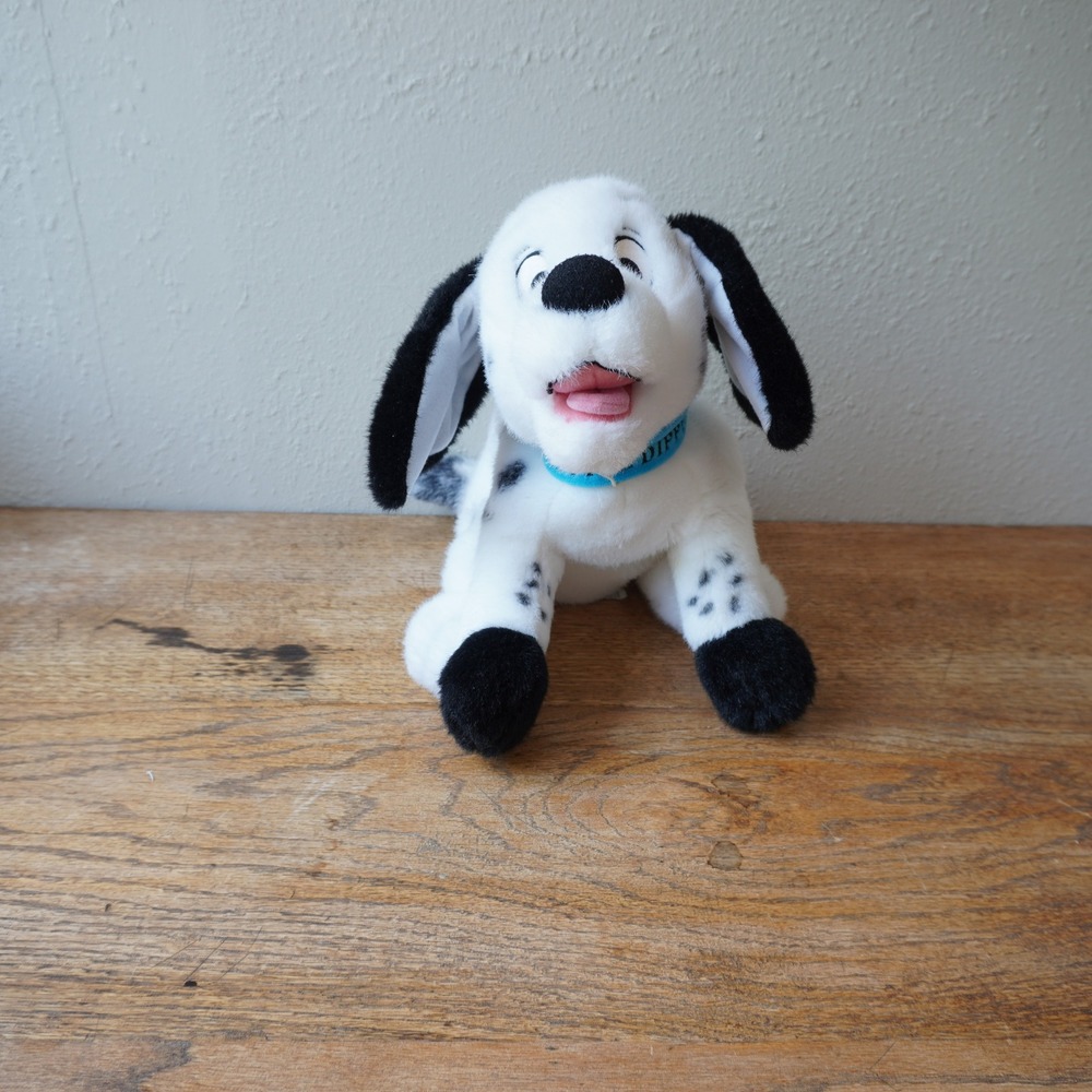 Disney World 102 Dalmatians Little Dipper Plush White Black Spotted Dog Toy